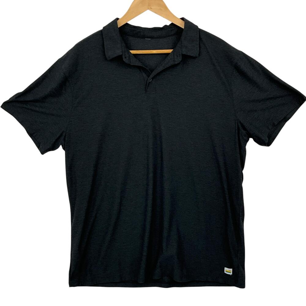 Vuori Strato Polo Shirt Mens XL Gray Short Sleeve Performance Athletic Jersey
